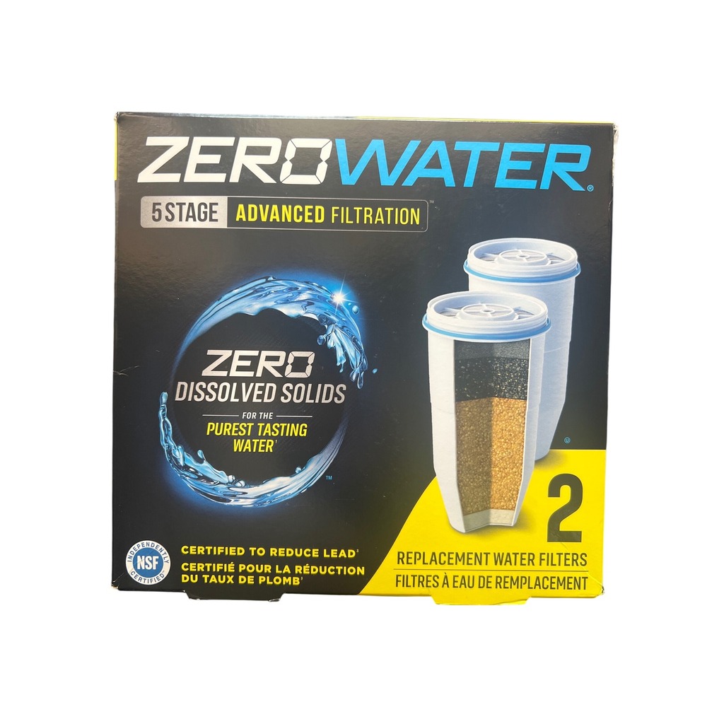 ZeroWater 5-Stage Advanced Filtration Replacement Water Filters 2-Pack ZR-017